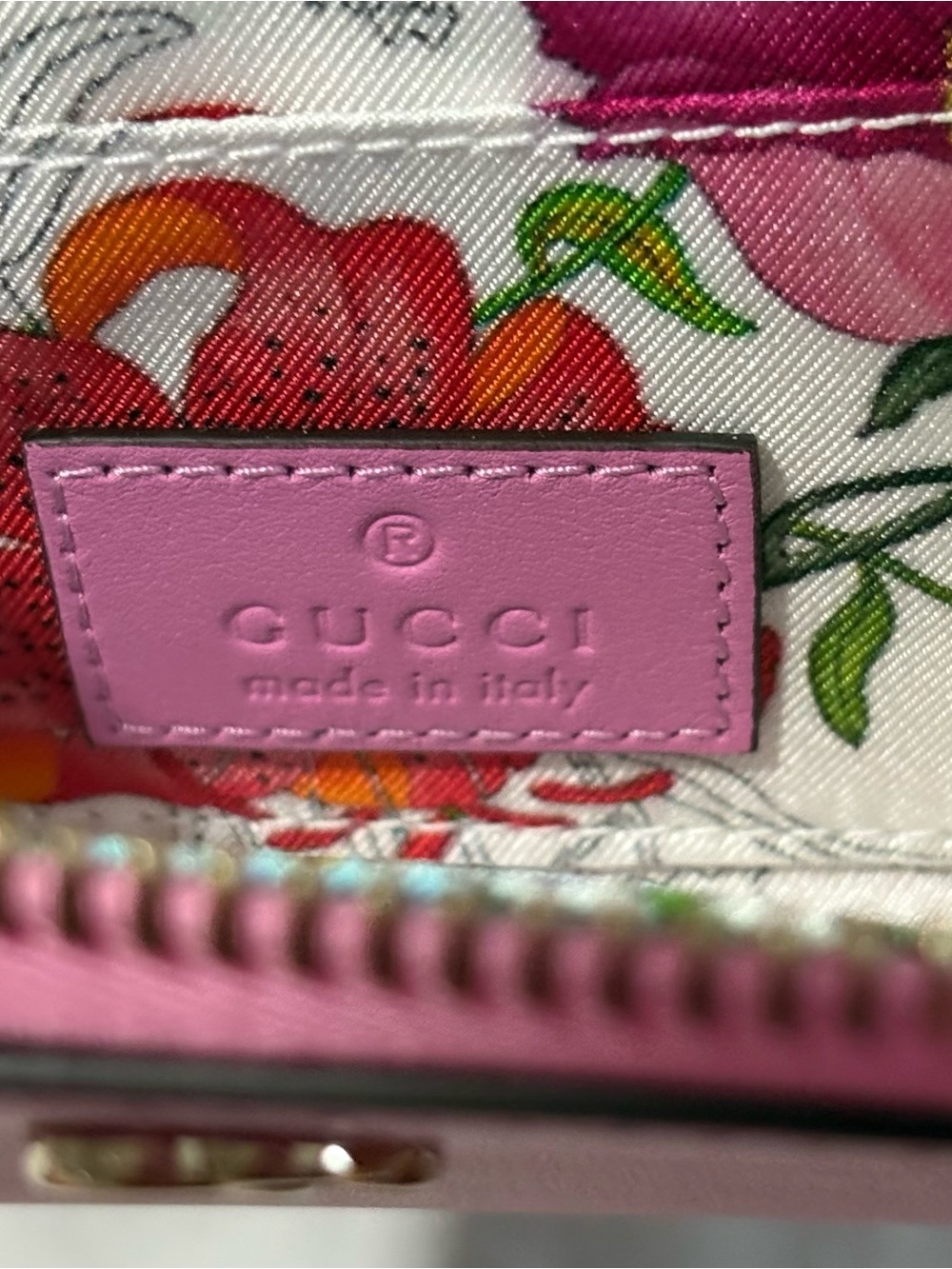 💜💟 GUCCI Marmont Pink Leather Flora Compact Zippy Wallet - Japan Edition - Picture 6 of 6